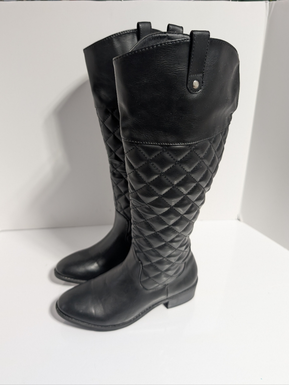 Rampage Quilted Tall Riding Boots - Black Wide Calf